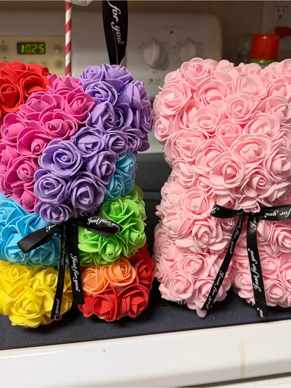 Bundle Artificial Foam Rose Bears and Heart Arrangements